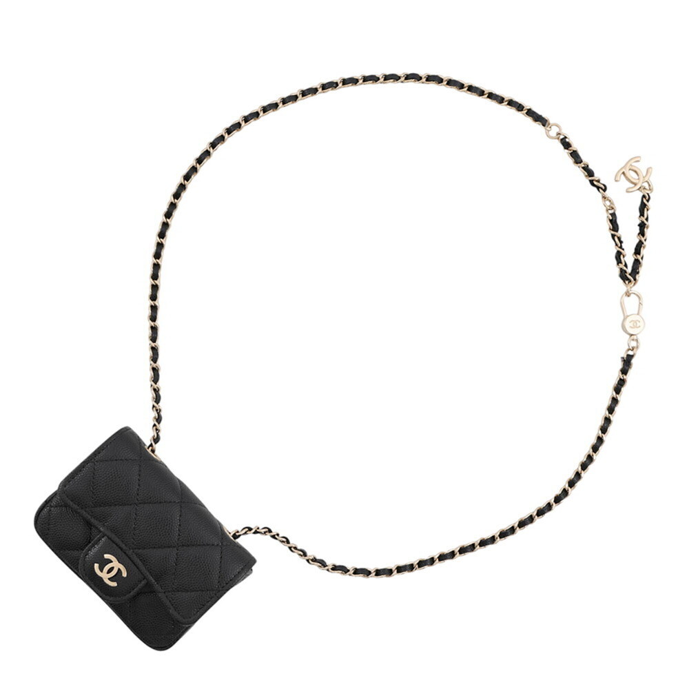 Chanel Matelassé Waist Pouch, Coco Mark, Caviar Skin, AP1952, CHANEL Belt Bag...
